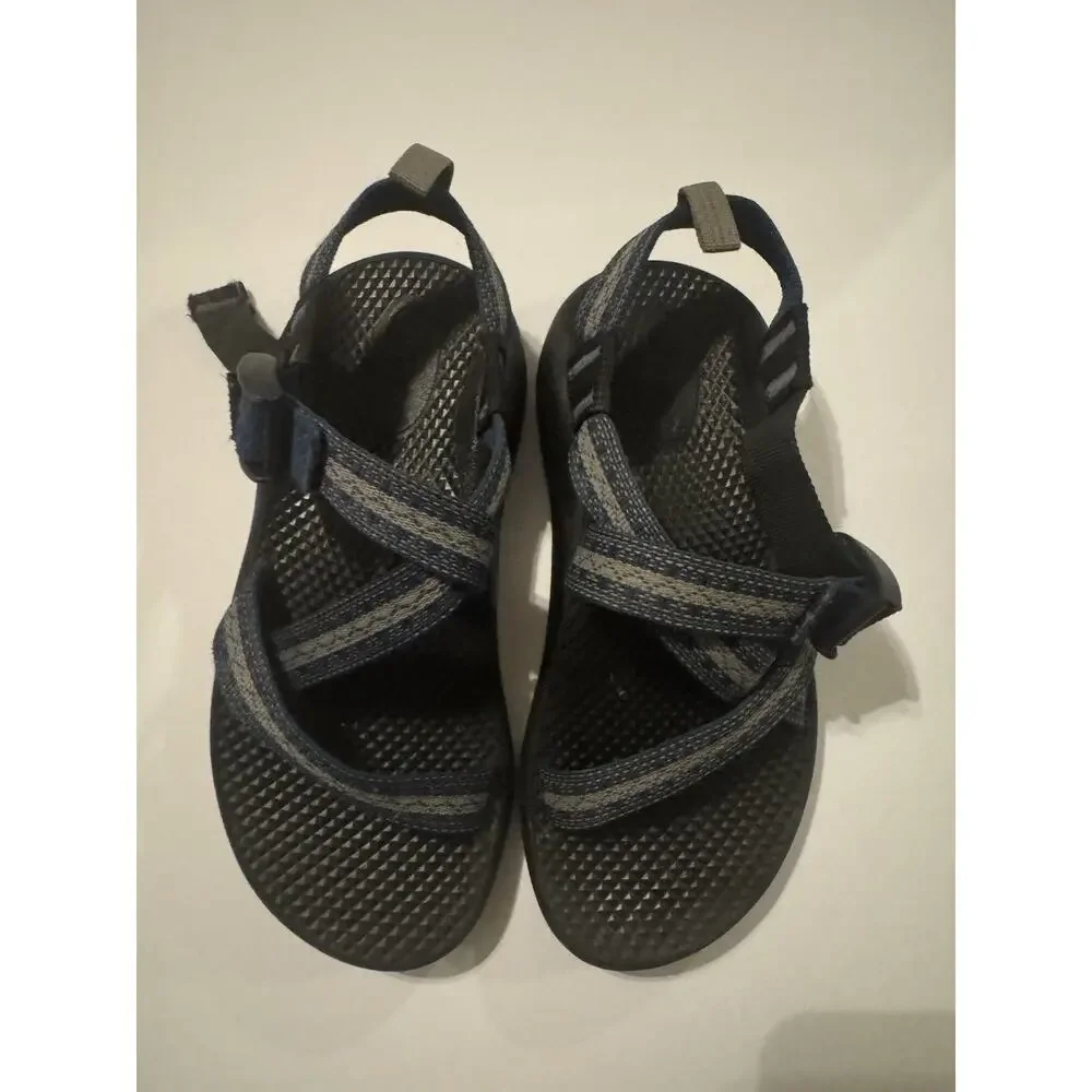 Chaco Kids Z/1 EcoTread Sandals Youth Size 2 Black Gray Adjustable Straps